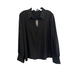 Zeagoo Black Button Down Shirt Sz L NWT